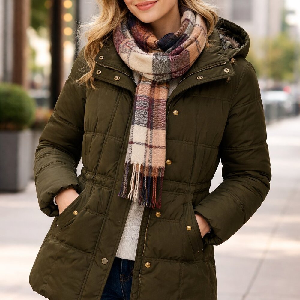 Michael Kors Brown Jacket with Belt Size L Traditional Warm Quality Cozy